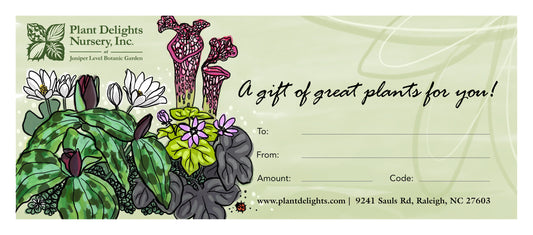 Plant Delights Electronic Gift Certificate